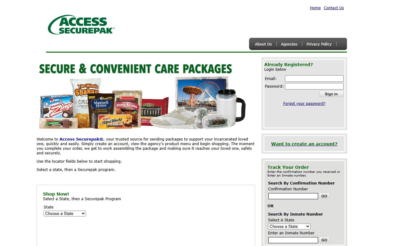 Cambria County inmate records Access Securepak commissary