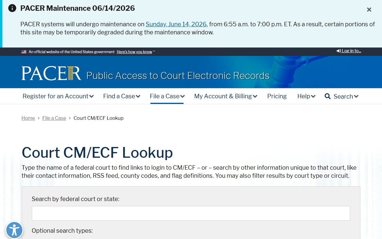 Cambria County probate records PACER CM ECF lookup